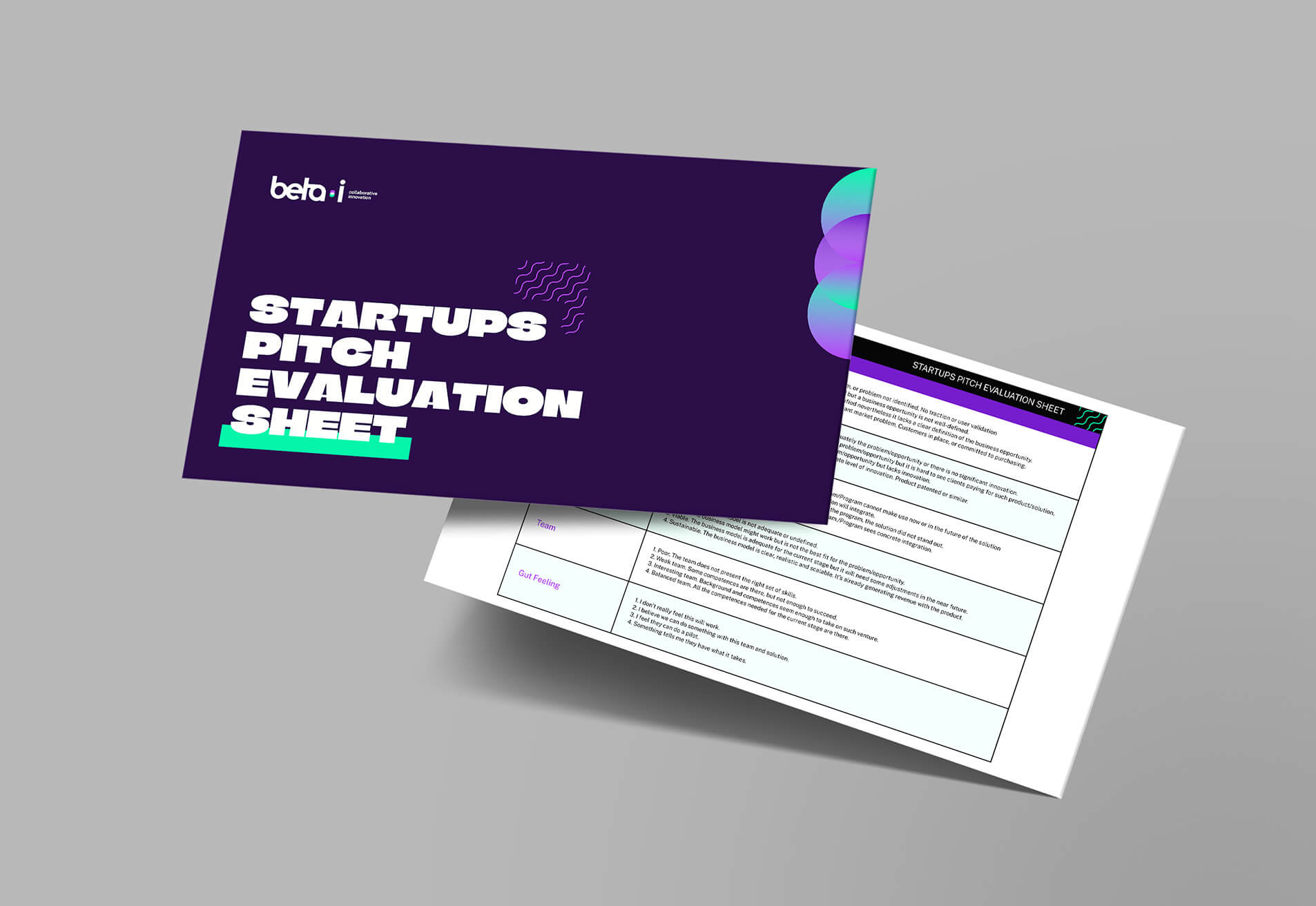 Startups Pitch Evaluation Sheet